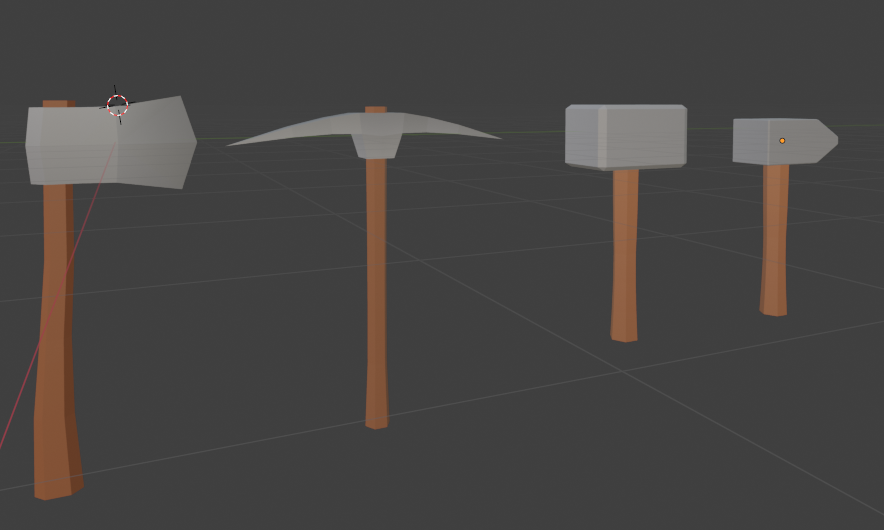 Low Poly Hammer and Axe