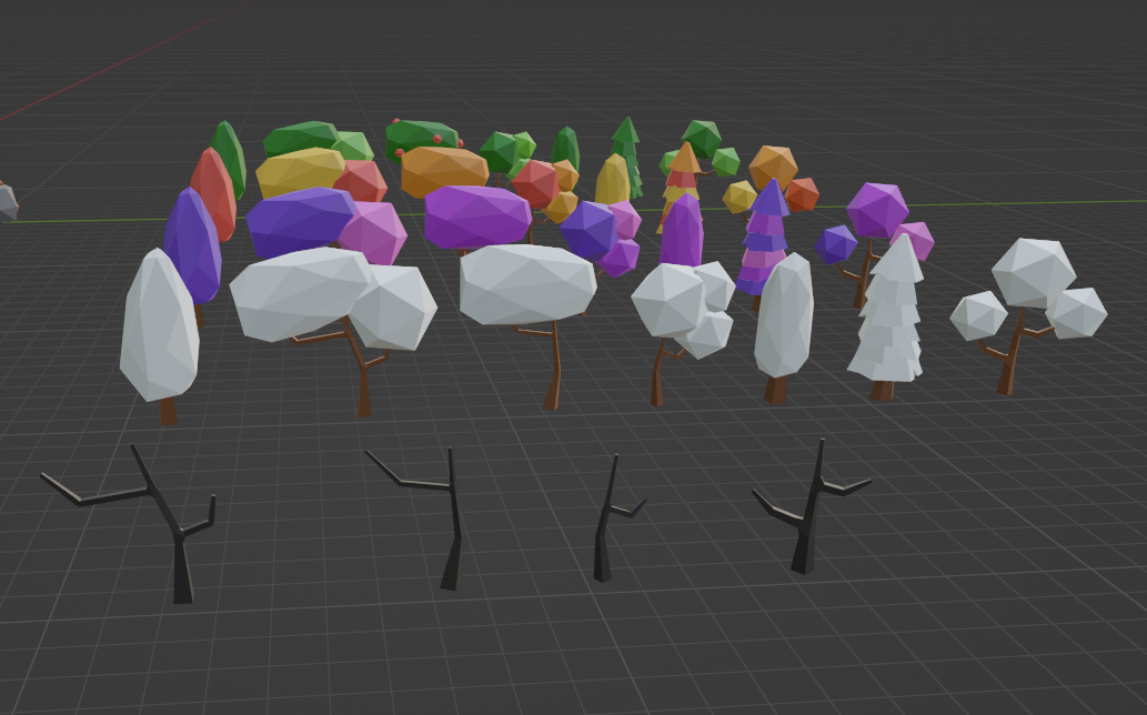 Low Poly Stylized Trees